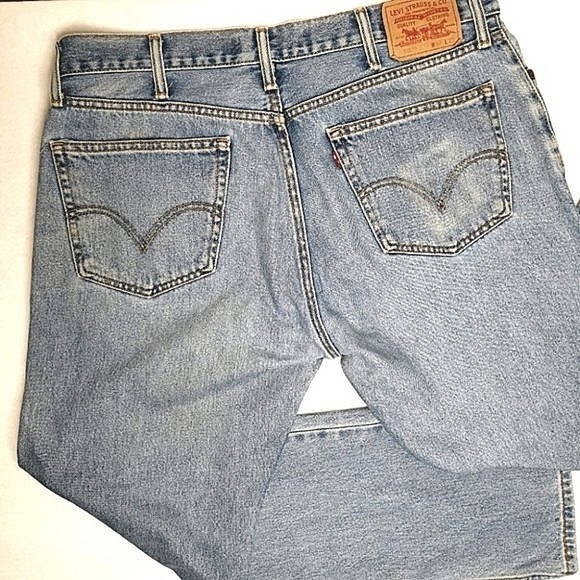 Levi's 505 38 x 32 Red Tag Vtg Straight Men's Light Wash Blue Spacious Jeans - Picture 7 of 13